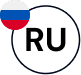 Icon of Russian Language Identifier "RU" with Russia Flag